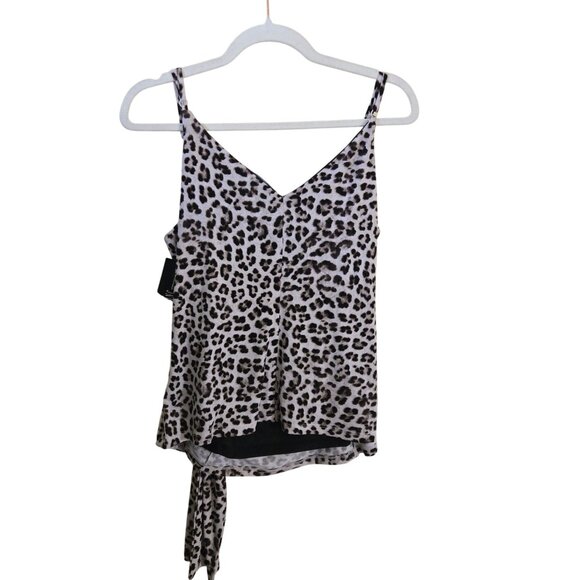 Inc International Concept NWT Printed Drape Tie Front Tank Top Size L - Picture 3 of 10